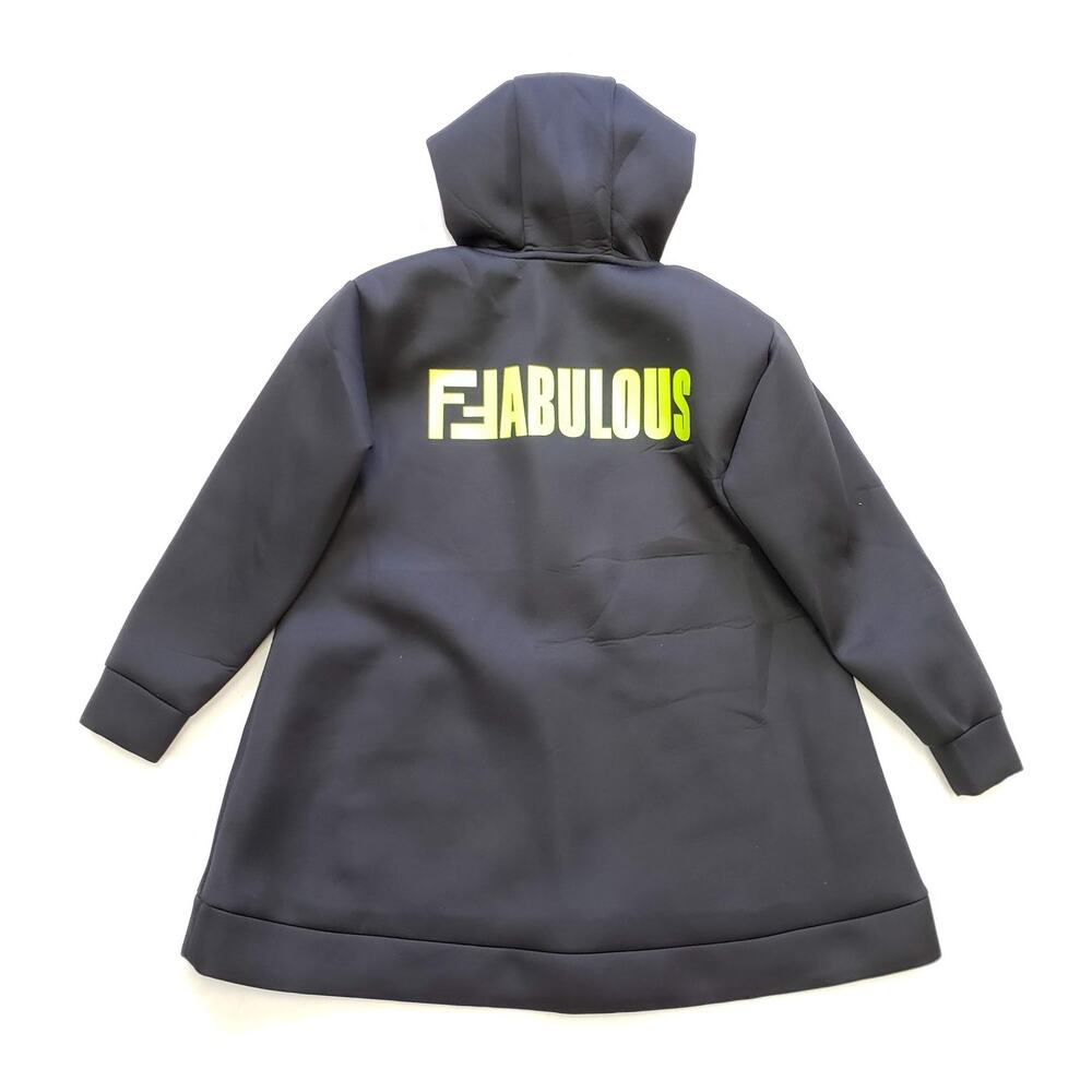 Fendi Kids FF Fabulous Print Neoprene Sweatshirt Hoodie Black Size 10A NWT $685